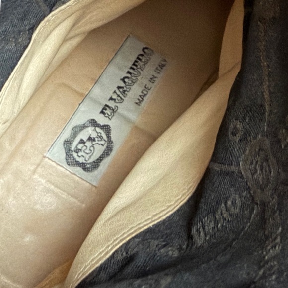 El Vaquero Studded Bohemian Suede Southwestern Aztec Heeled Boots Size 37.5 - Picture 7 of 16